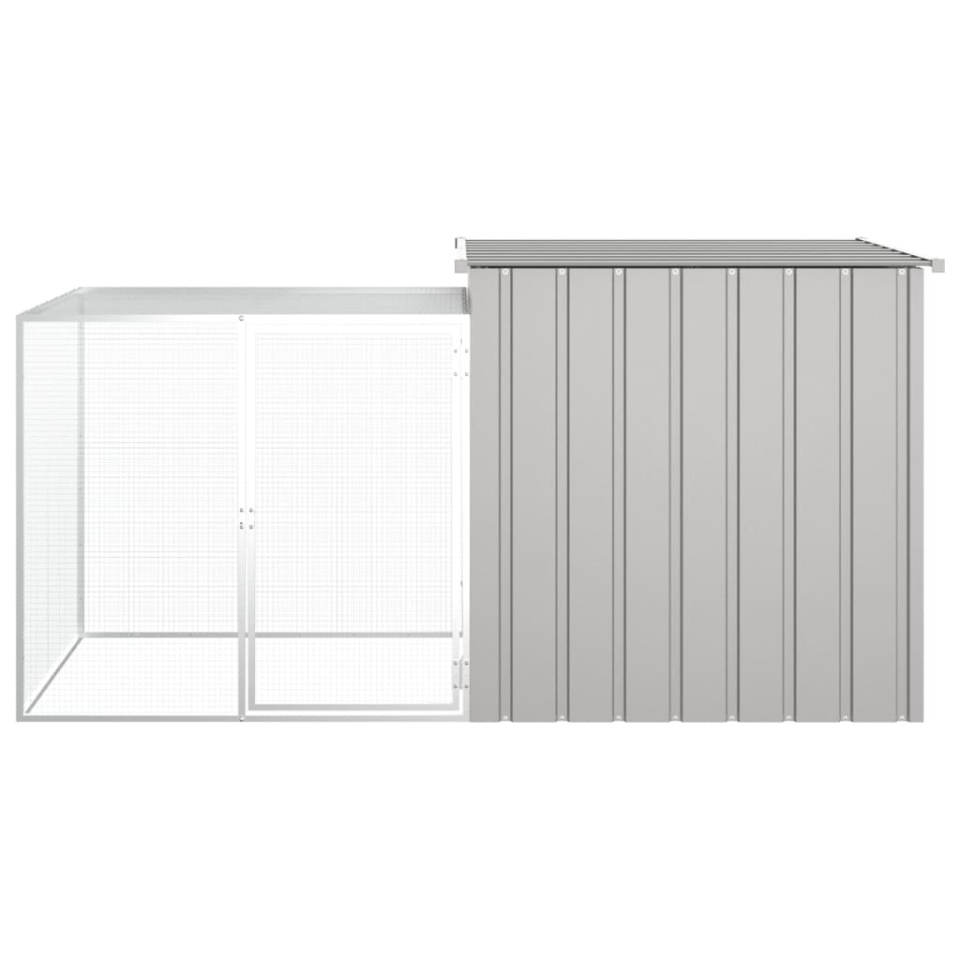 Coteț pentru păsări, gri, 200x91x100 cm, oțel galvanizat - 2 | YEO
