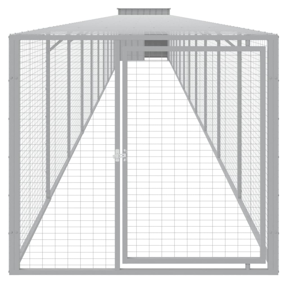 Coteț pui cu incintă gri deschis 110x1221x110cm oțel galvanizat - 2 | YEO