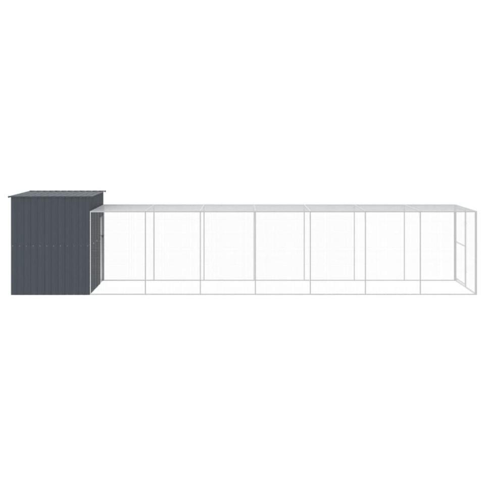 Cușcă de câine cu țarc antracit 214x865x181 cm oțel galvanizat - 3 | YEO