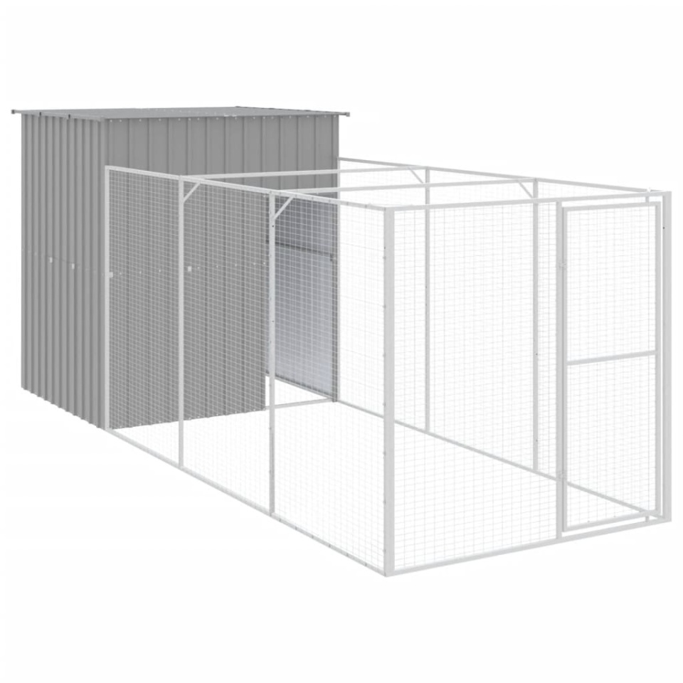 Cușcă de câine & țarc gri deschis 165x455x181cm oțel galvanizat - 1 | YEO