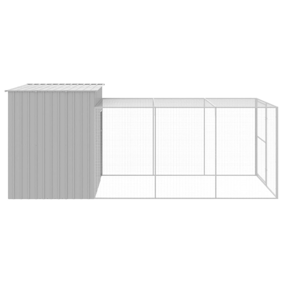 Cușcă de câine & țarc gri deschis 214x457x181cm oțel galvanizat - 3 | YEO