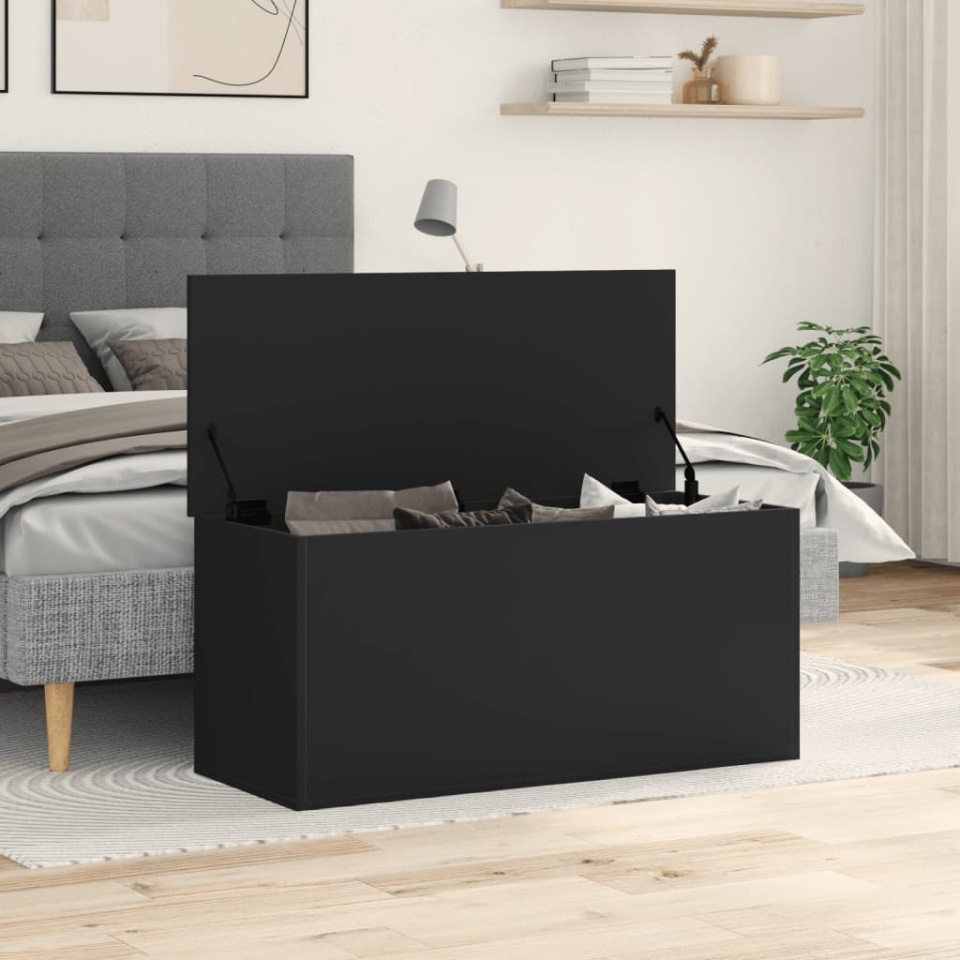 Cutie de depozitare, negru, 100x42x46 cm, lemn prelucrat - 2 | YEO
