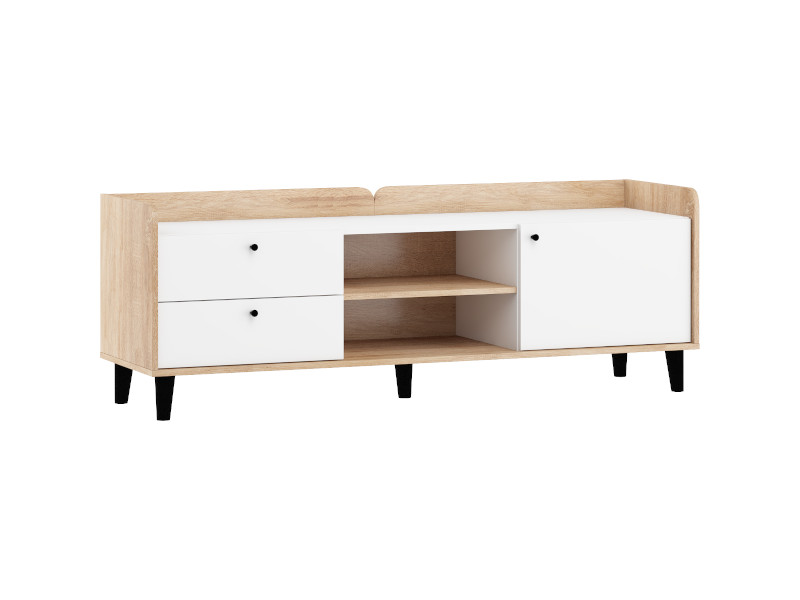 Dolce Dol-17 Tv Stand Sonoma Bright/White High Gloss