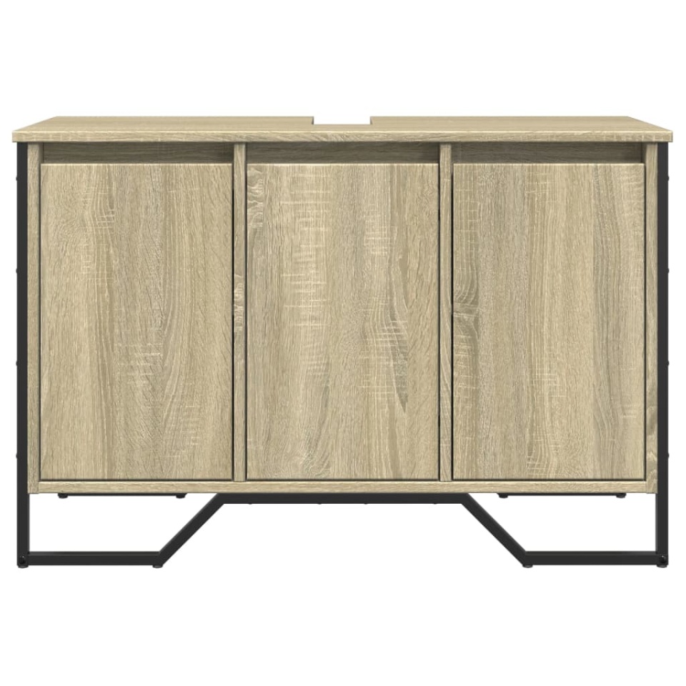 Dulap chiuvetă baie, stejar sonoma, 91x35x60 cm, lemn prelucrat - 3 | YEO
