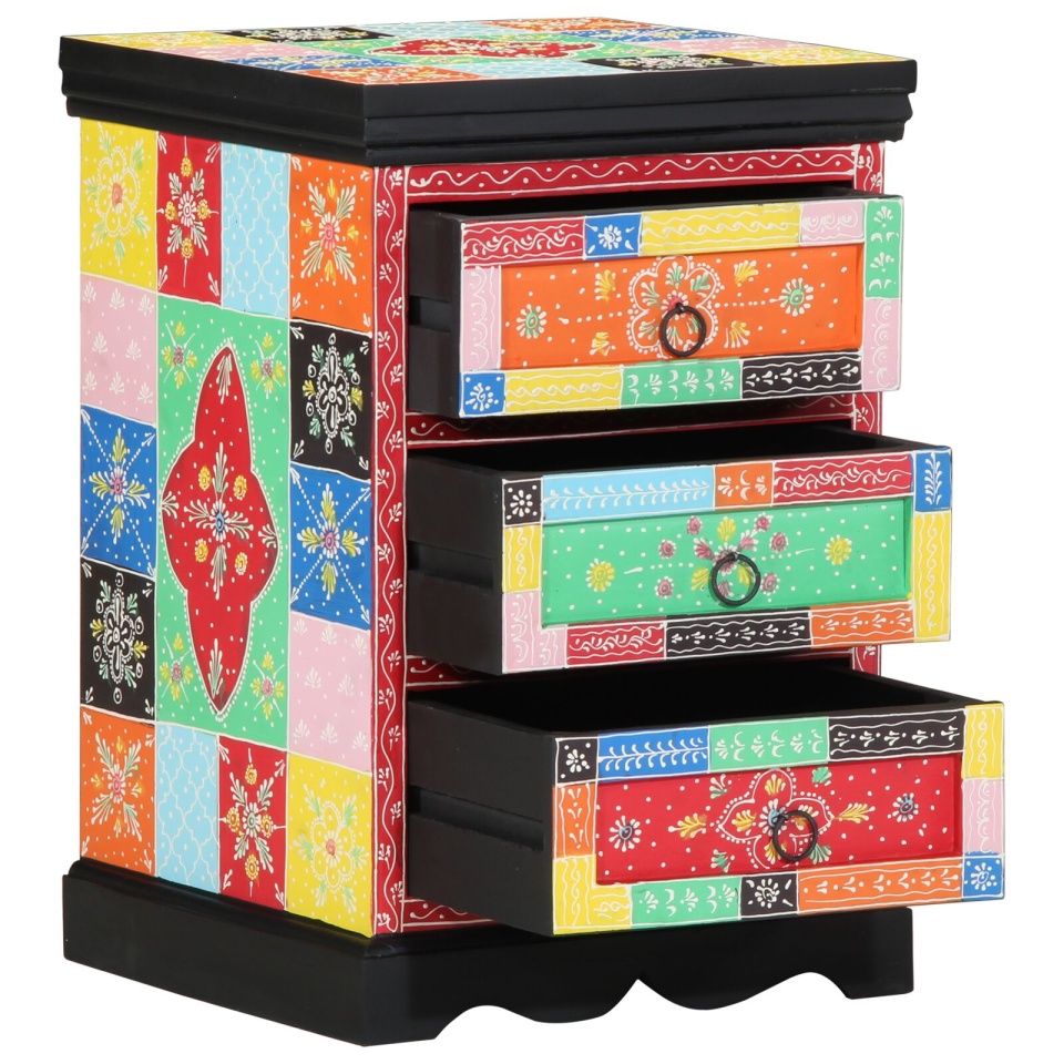 Dulap cu sertare Colorat 40x40x60 cm din Lemn de Mango - 1 | YEO