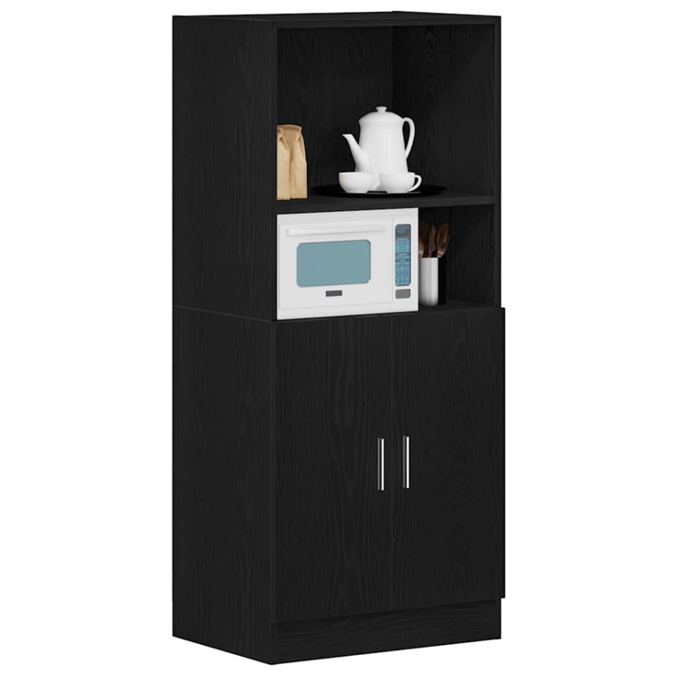 Dulap de bucătărie, negru, 57x41,5x131,5 cm, lemn prelucrat - 2 | YEO