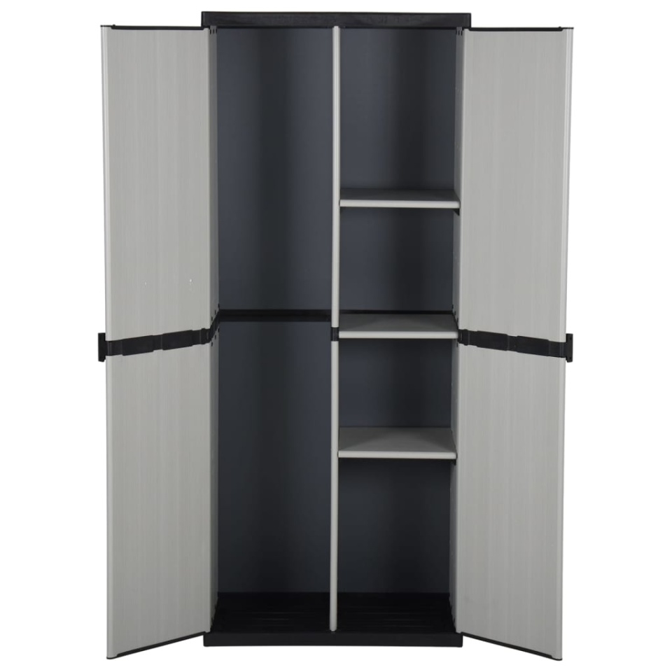 Dulap de depozitare grădină cu 3 rafturi gri/negru 68x40x168 cm - 2 | YEO
