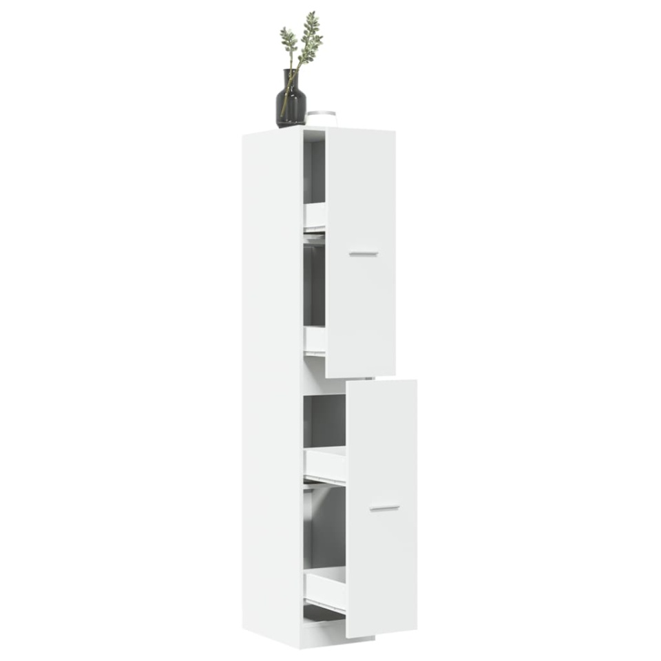 Dulap de farmacie, alb, 30x41x174,5 cm, lemn prelucrat