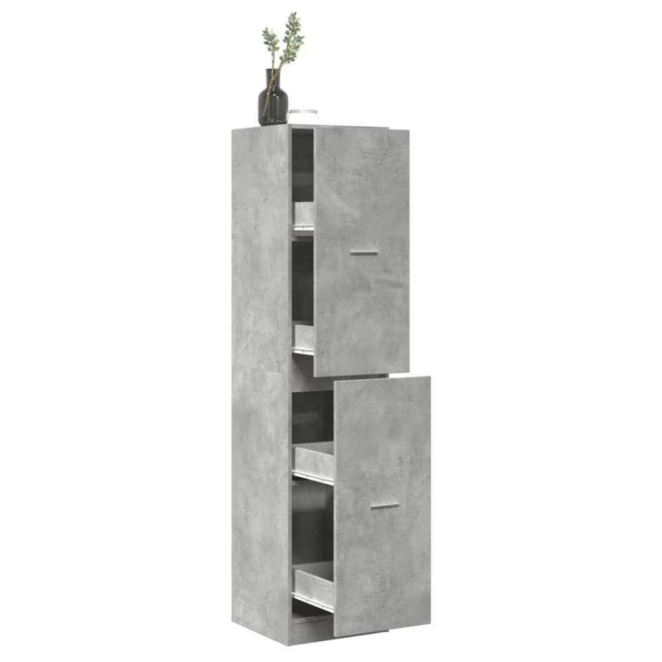 Dulap de farmacie, gri beton, 40x41x174,5 cm, lemn prelucrat