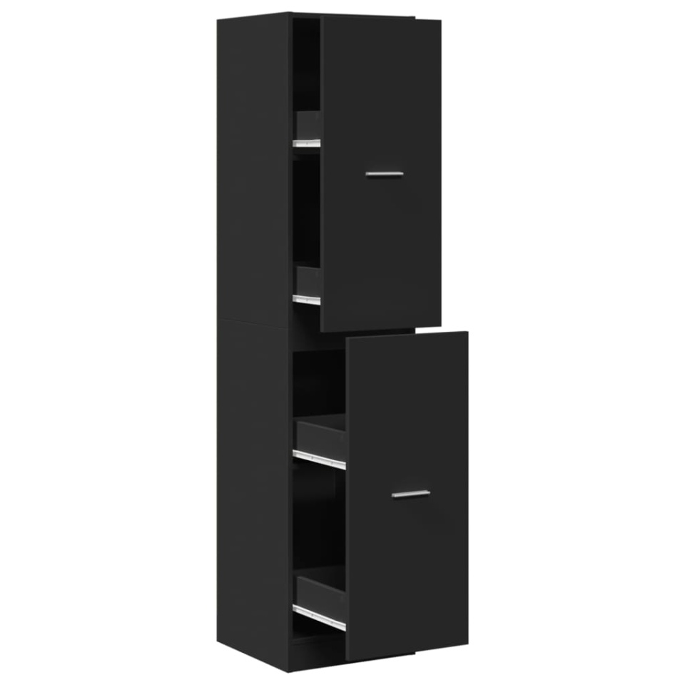 Dulap de farmacie, negru, 40x41x174,5 cm, lemn prelucrat - 1 | YEO