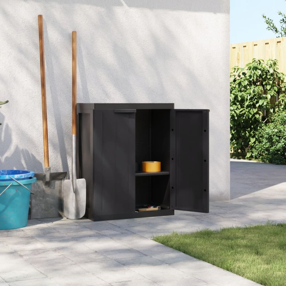 Dulap depozitare de exterior, negru, 65x37x85 cm, PP - 2 | YEO