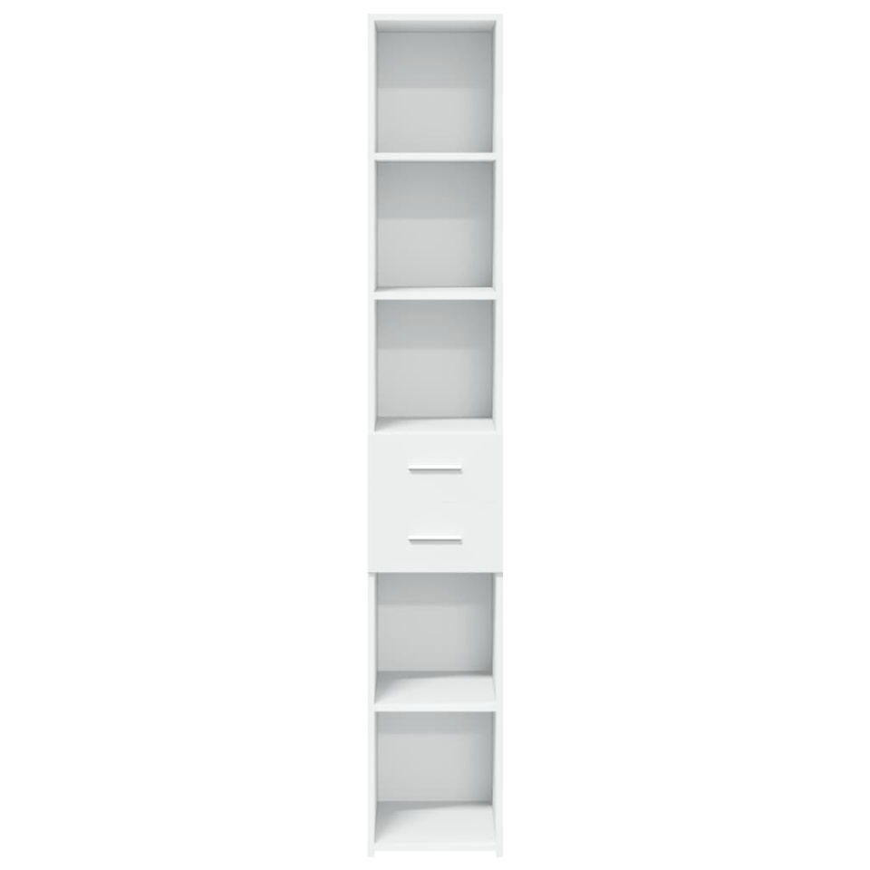 Dulap înalt, alb, 30x42,5x185 cm, lemn prelucrat - 3 | YEO