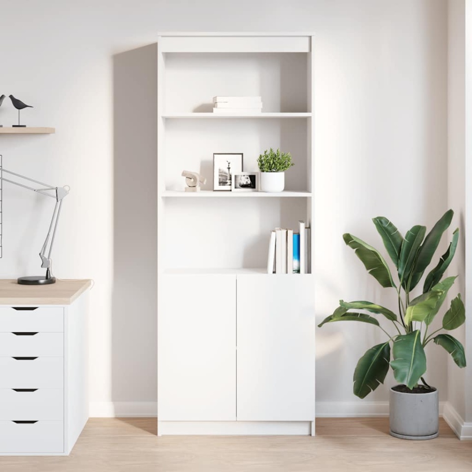 Dulap înalt, alb, 70x35x180 cm, lemn prelucrat - 2 | YEO