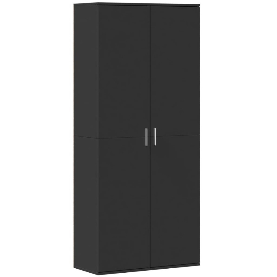 Dulap înalt, negru, 80x35x180 cm, lemn prelucrat - 1 | YEO