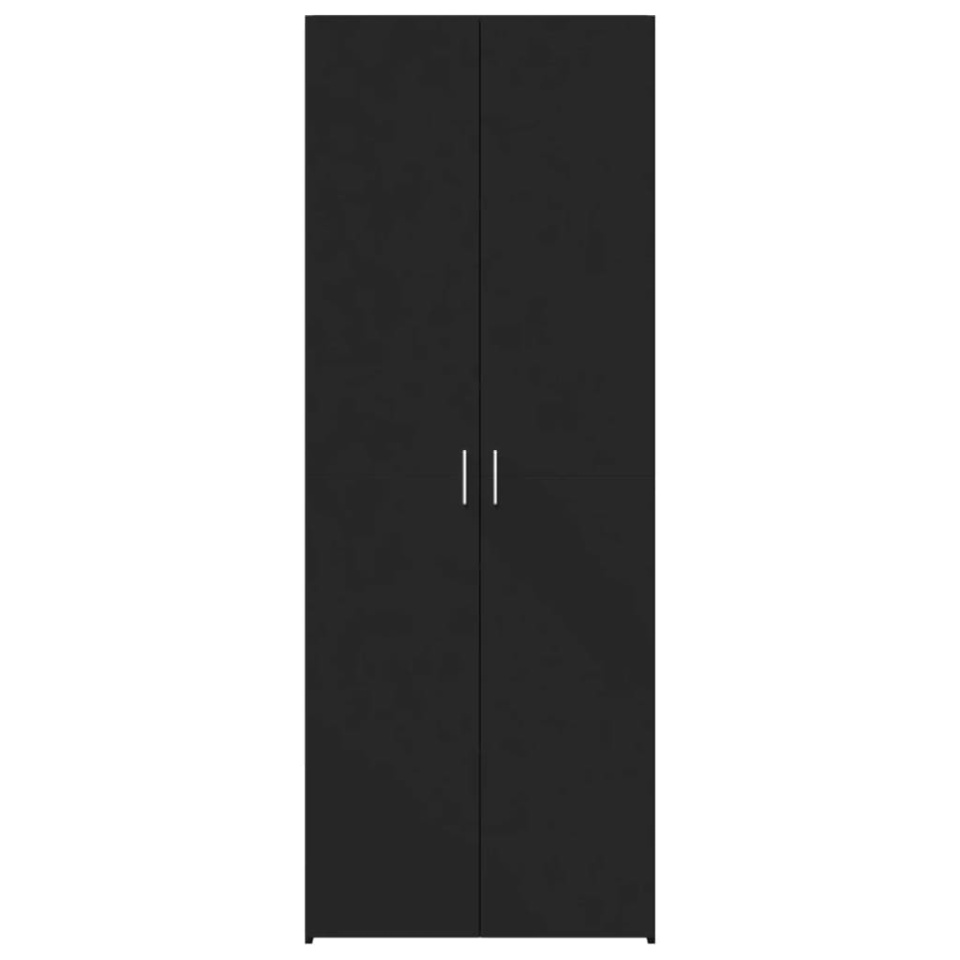 Dulap înalt, negru, 80x42,5x185 cm, lemn prelucrat - 3 | YEO