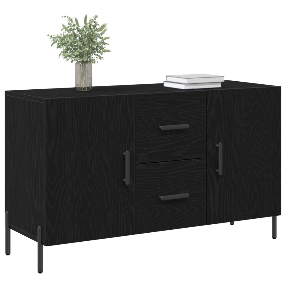 Dulap negru din stejar 100x36x60 cm Lemn stratificat - 2 | YEO