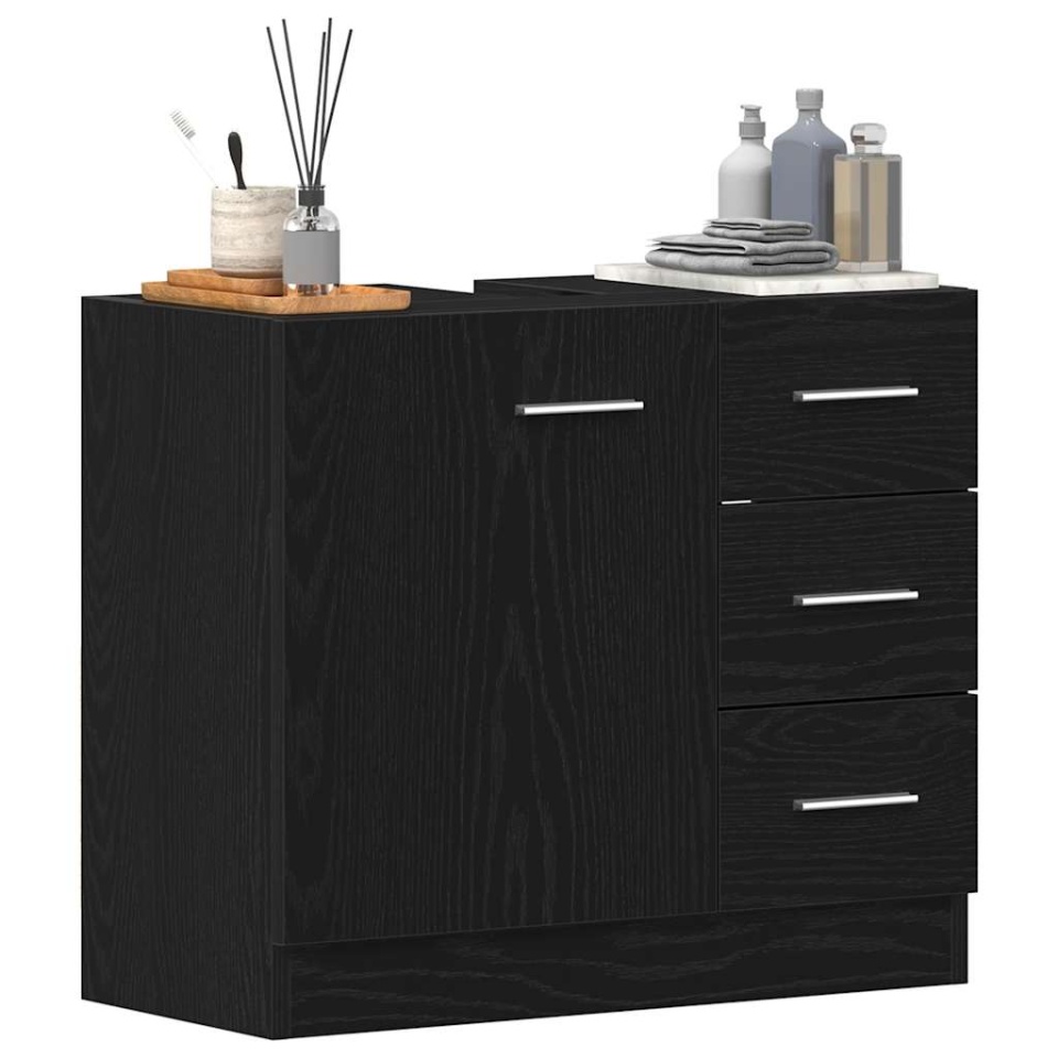 Dulap pentru chiuvetă Stejar negru 63x30x54 cm Lemn prelucrat - 3 | YEO