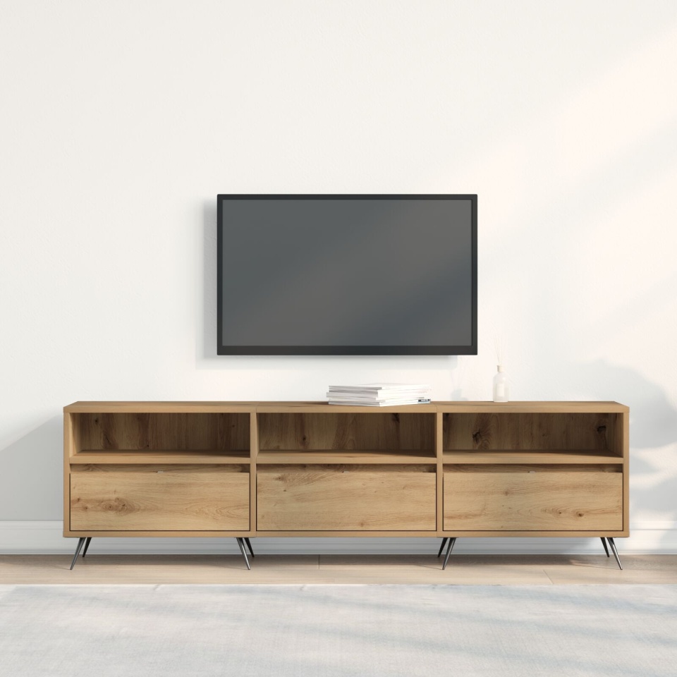 Dulap TV Artisan Stejar 150x30x44,5 cm Lemn prelucrat - 3 | YEO