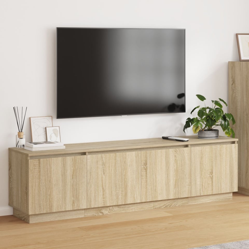 dulap TV cu LED Stejar Sonoma 180x38x49 cm Lemn prelucrat