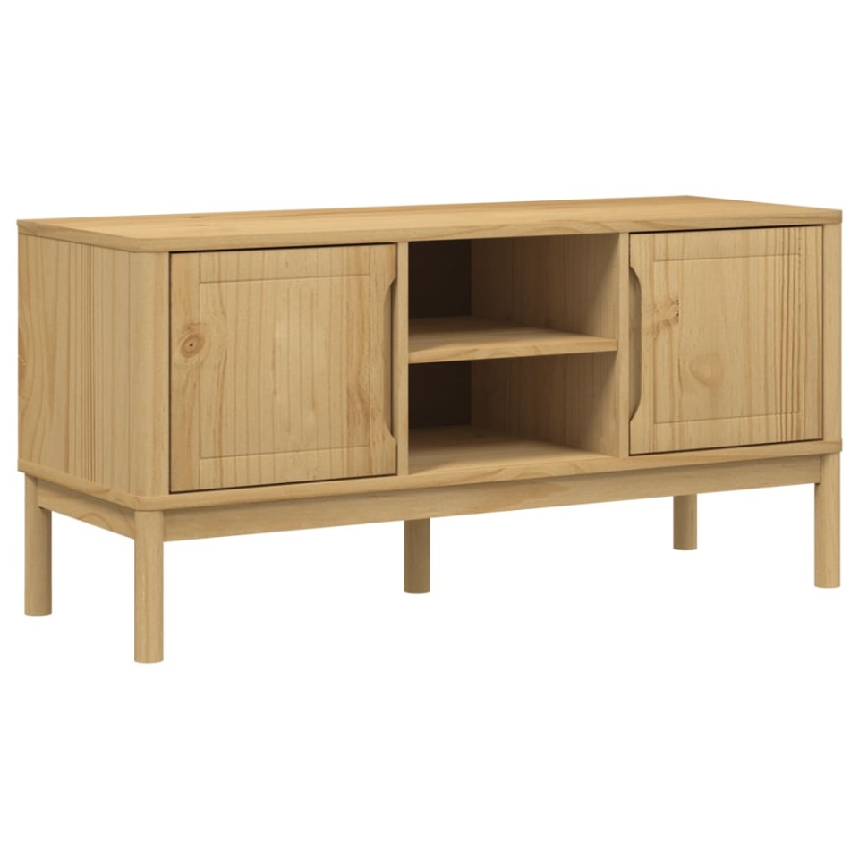 Dulap TV FLORO, maro ceruit, 114x43x55 cm, lemn masiv de pin - 1 | YEO