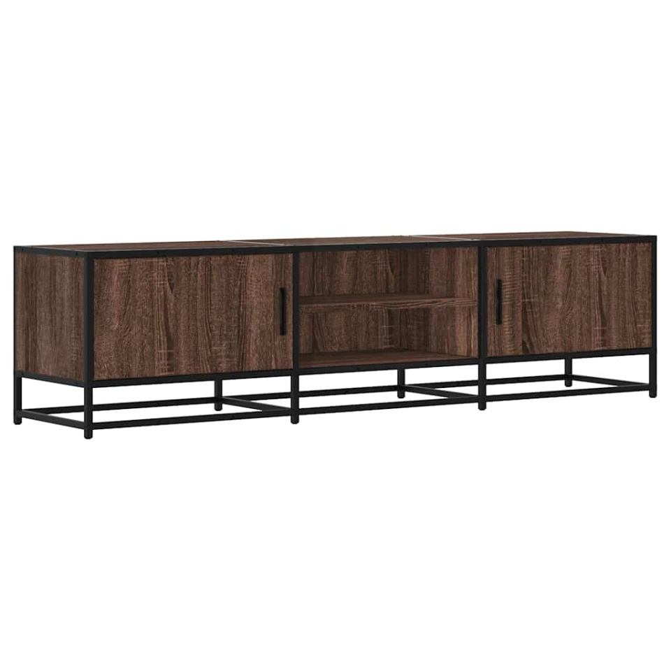 Dulap TV, stejar maro, 160x35x41 cm, lemn prelucrat și metal - 1 | YEO