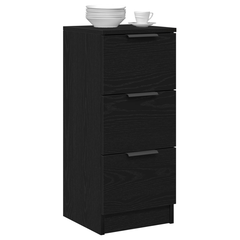 Dulapuri 2 buc Negru Stejar 30x30x70 cm Lemn prelucrat - 2 | YEO