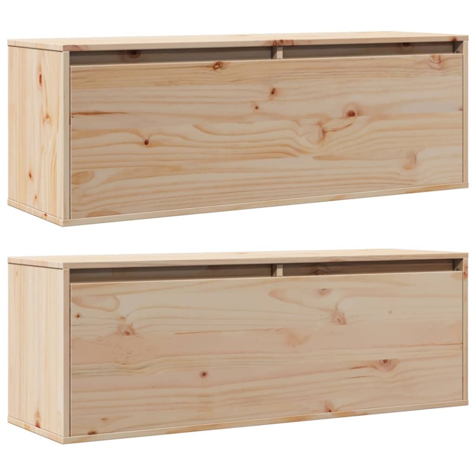 Dulapuri de perete 2 buc.,100x30x35 cm, lemn masiv de pin - 2 | YEO