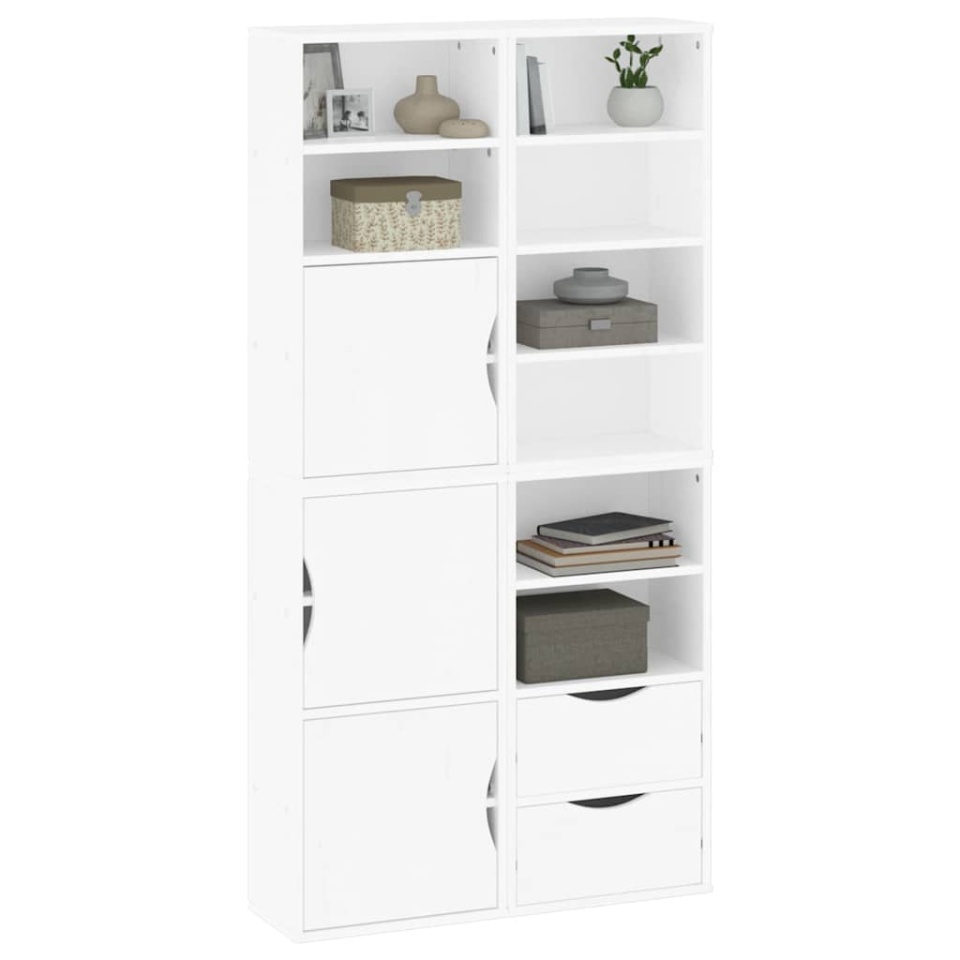 Dulapuri laterale 4 buc ODDA alb 40x24x79 cm lemn masiv de pin - 3 | YEO