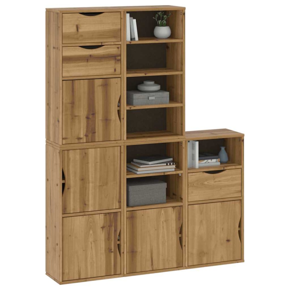 Dulapuri laterale 5 buc ODDA 40x24x79 cm lemn masiv de pin - 3 | YEO