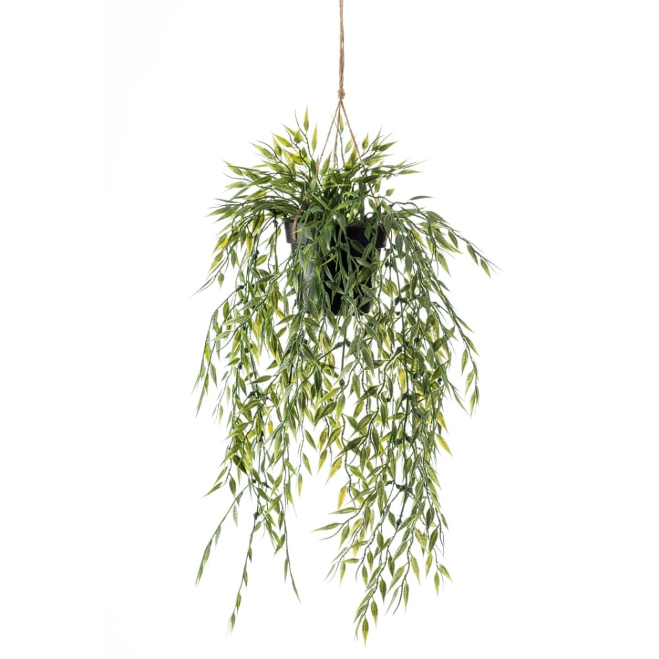 Emerald Tufă suspendată de bambus artificial în ghiveci, 50 cm - 1 | YEO