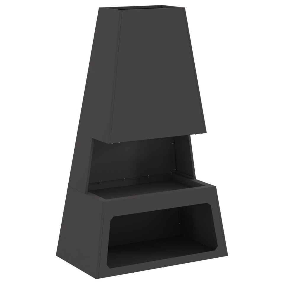 Focar cu Depozitare pentru Lemne Negru 60x35x100 cm Oțel - 1 | YEO