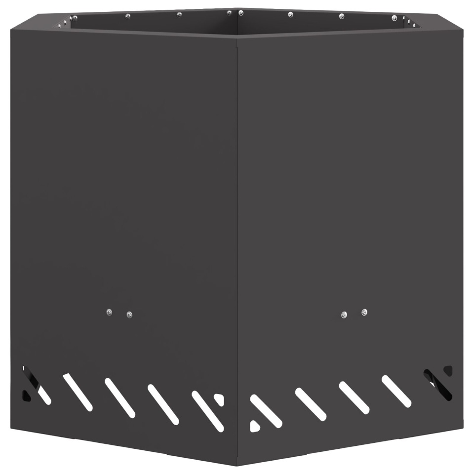 Focar Fără Fum Hexagonal Negru 58x58x51 cm Oțel - 1 | YEO