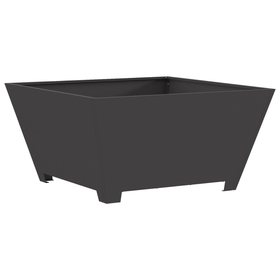 Focar pătrat negru 80x80x40 cm din oțel - 1 | YEO