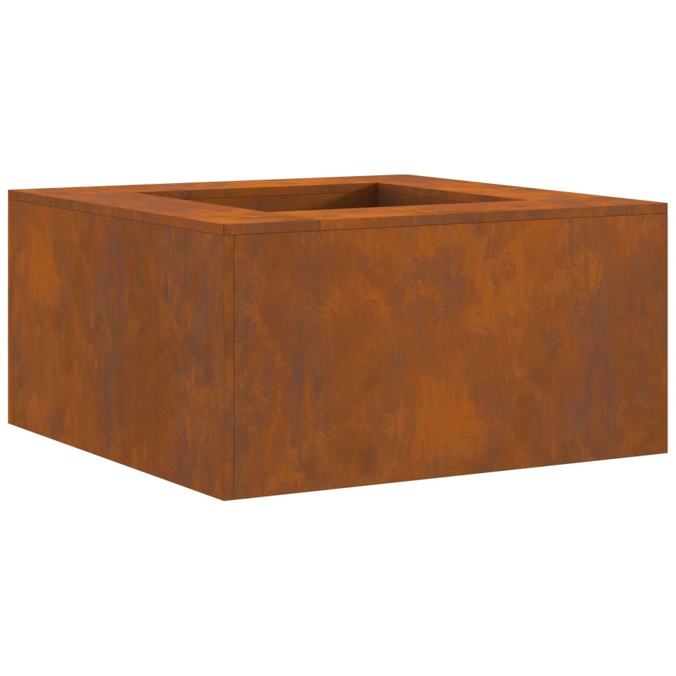 Fose de foc Pătrat 80x80x40 cm Oțel rezistent la intemperii - 1 | YEO