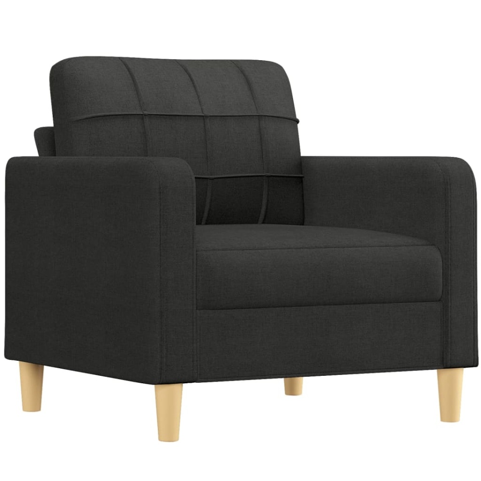 Fotoliu canapea, negru, 60 cm, material textil - 1 | YEO