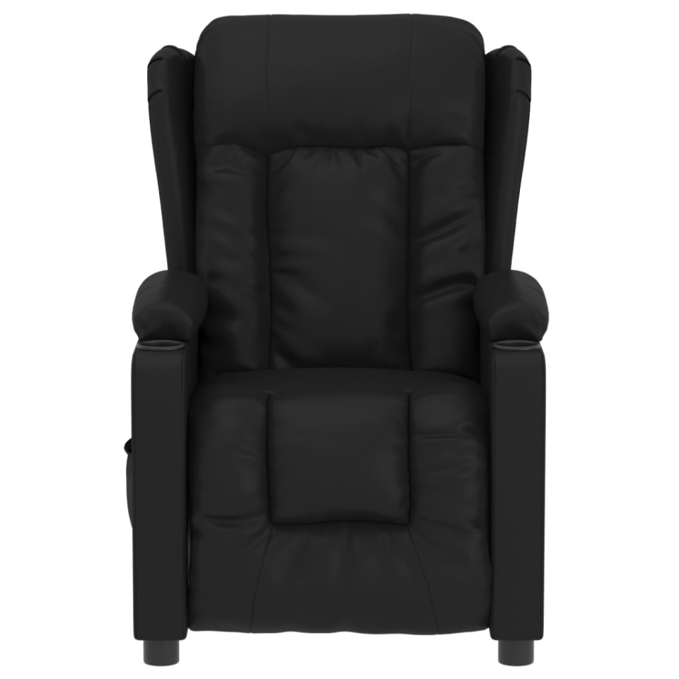 Fotoliu rabatabil electric, negru, piele ecologică - 3 | YEO