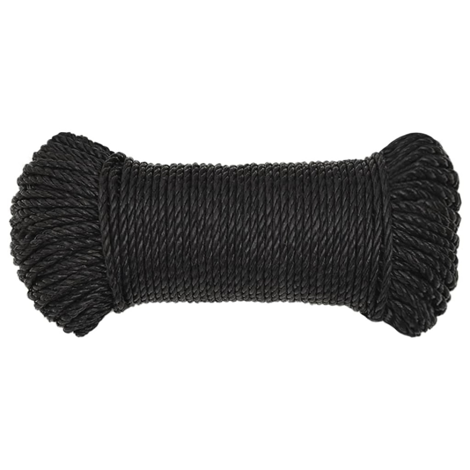 Frânghie de lucru, negru, 8 mm, 500 m, polipropilenă - 2 | YEO