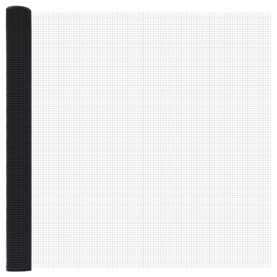 Gard cu Fir Sudat cu 13 Stâlpi cu Spike Gri 1.5x25 m Oțel - 3 | YEO