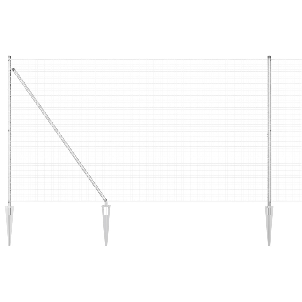 Gard din Sârma Sudată cu 13 Posturi cu Vârf 1.5x25 m Oțel Galvanizat - 1 | YEO