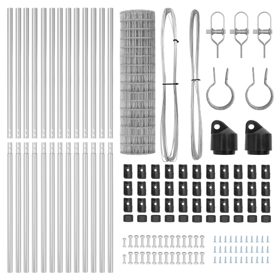 Gard Euro cu 13 stâlpi 1,2x25 m Oțel galvanizat - 2 | YEO
