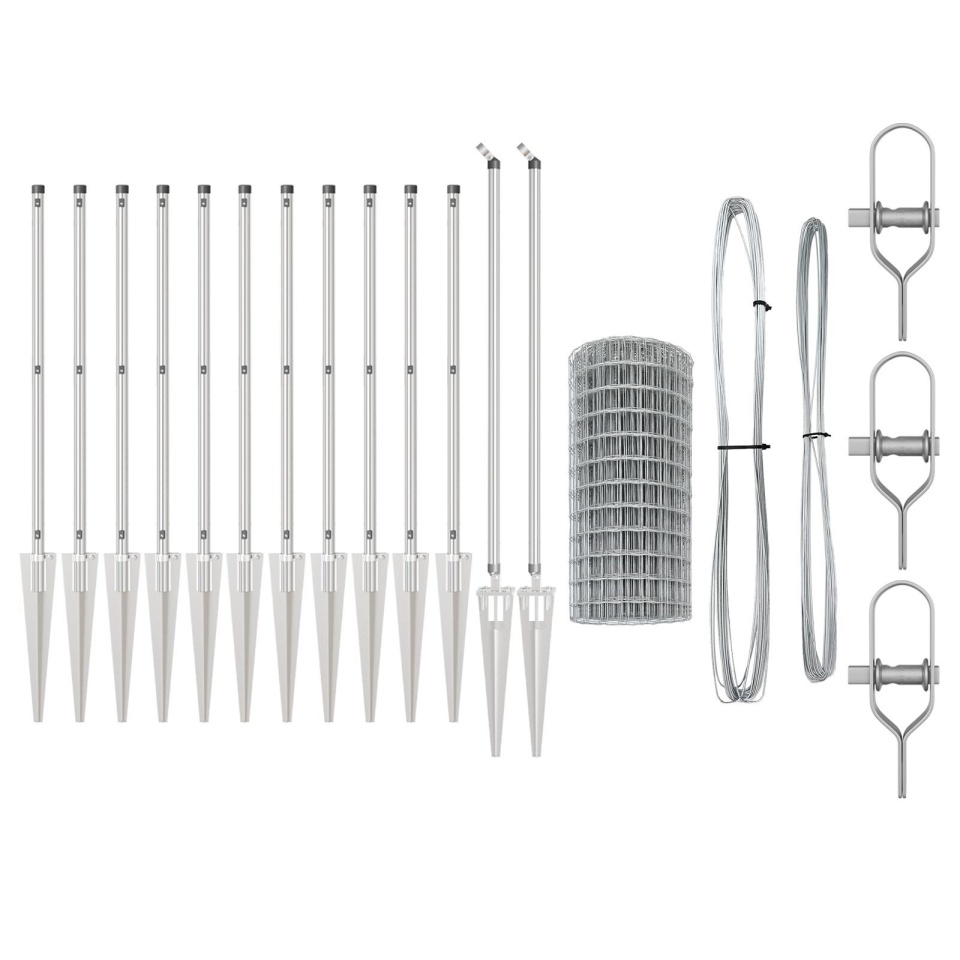 Gard Euro cu 13 stâlpi de vârf 0.8x25 m Oțel galvanizat - 1 | YEO