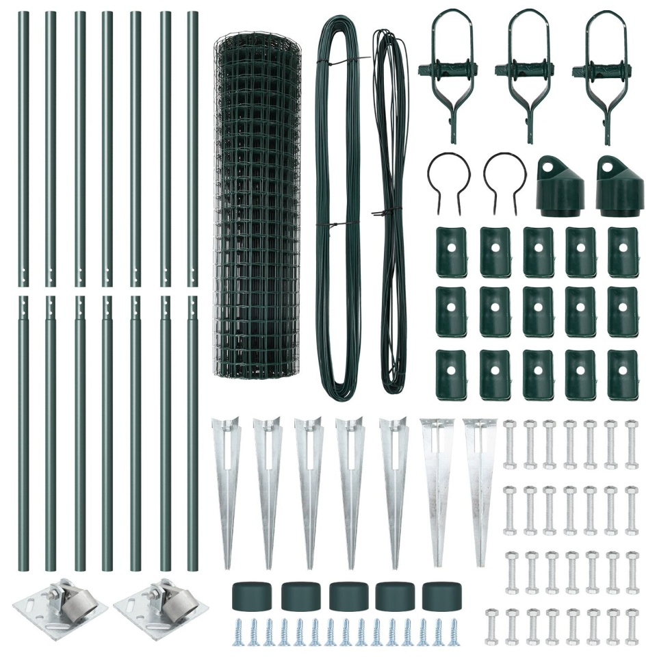 Gard Euro cu 7 posturi de spike 1.2x10 m Oțel galvanizat Verde - 3 | YEO