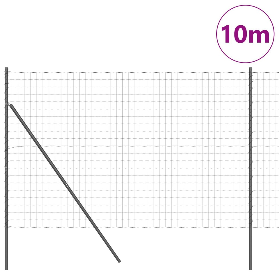 Gard Euro cu 7 Stâlpi 1.5x10 m Oțel Galvanizat Gri - 2 | YEO