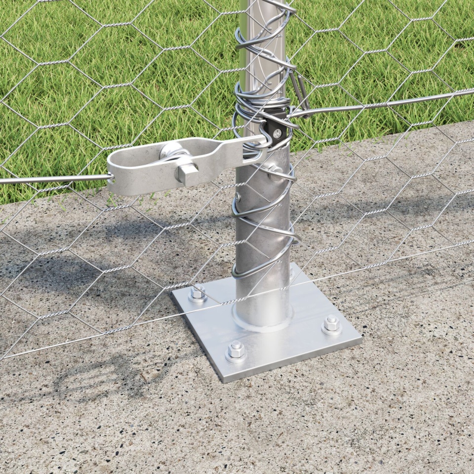 Gard hexagonal cu 11 posturi flanged 1x25 m din oțel galvanizat - 2 | YEO