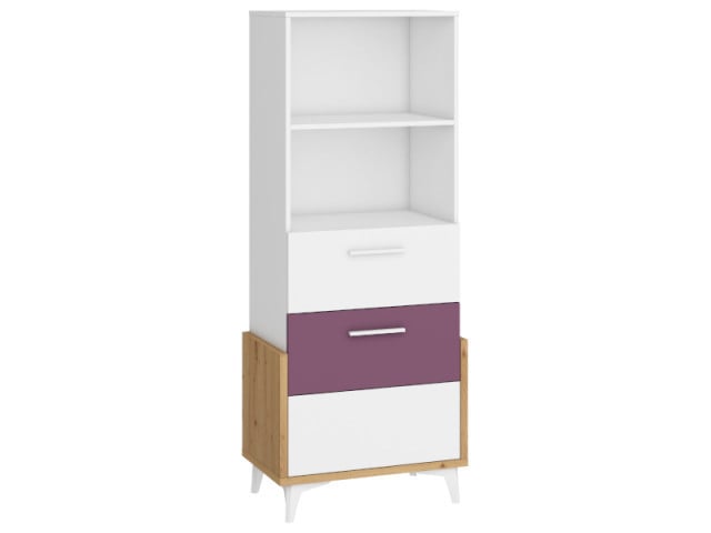 Hey Hey-16 Biblioteca 65S Oak Artisan/White/Purple