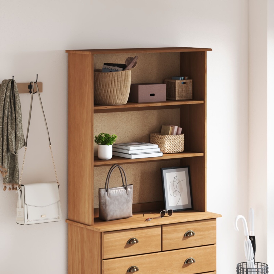 Hutch \'ASKIM\'91x30x104 cm Lemn masiv de pin - 2 | YEO