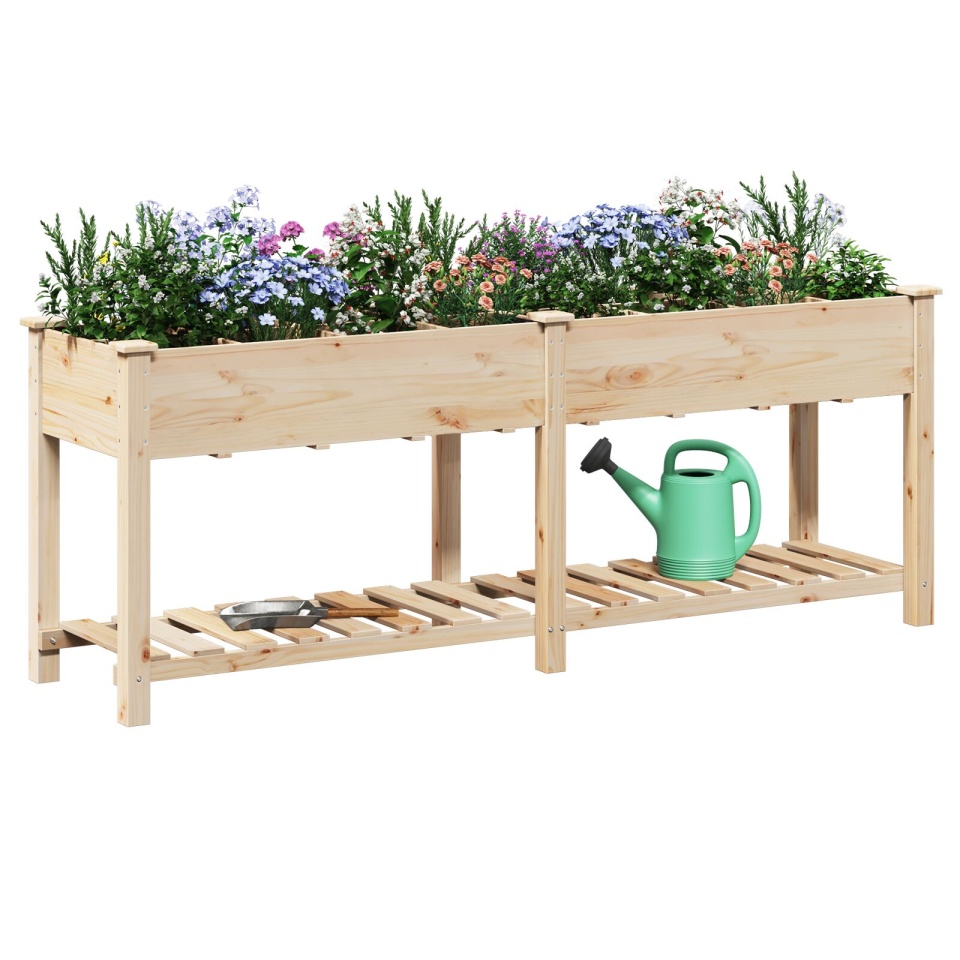 Jardiniere de grădină cu grile 203x53x76 cm Lemn masiv de brad - 2 | YEO
