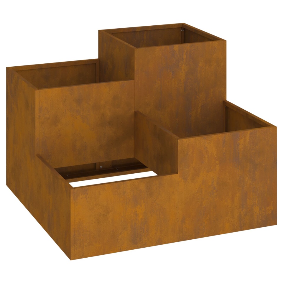 Jardiniță 80x80x60 cm Oțel rezistent la intemperii - 1 | YEO