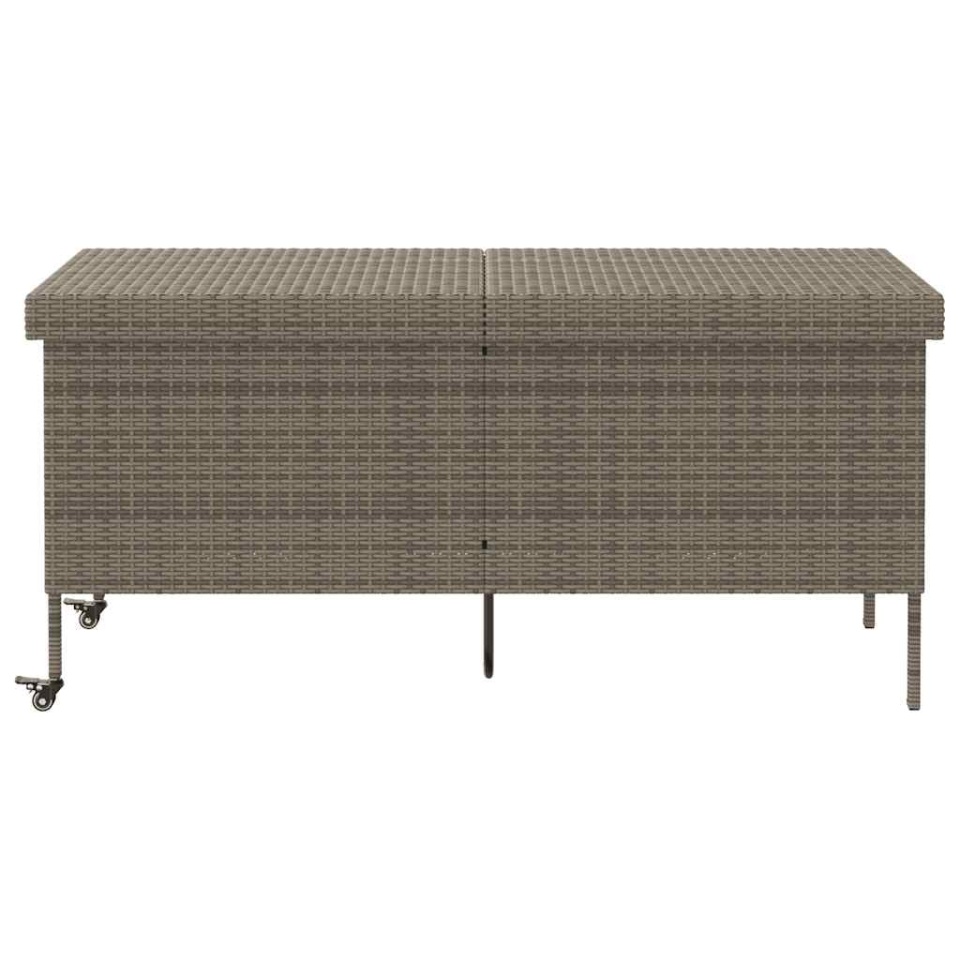 Ladă depozitare de grădină cu roți, gri 160x55x75 cm poliratan - 2 | YEO