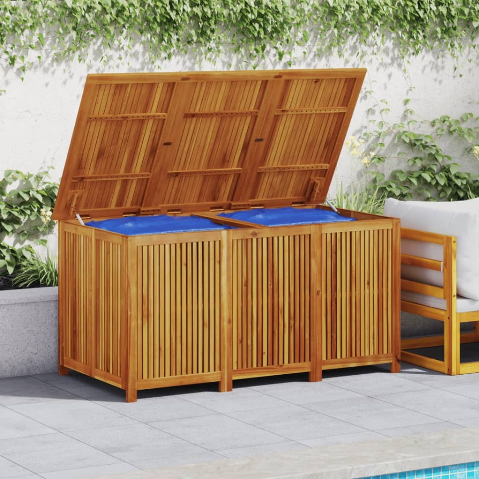 Ladă depozitare pentru grădină 150x80x75 cm lemn masiv acacia - 2 | YEO